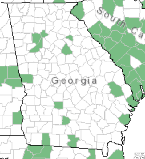 The Georgiarange of Amaranthus spinosus